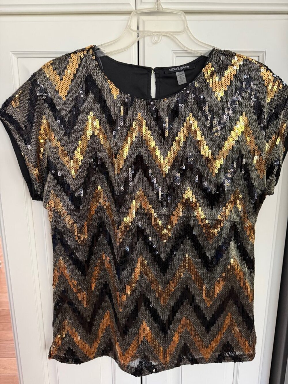 Gold and Black Sequin sleeveless top